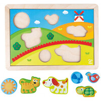 Hape  Sunny Valley Puzzle 3 in 1 E1601