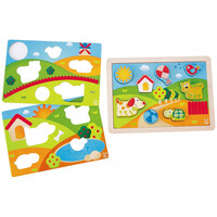 Hape  Sunny Valley Puzzle 3 in 1 E1601
