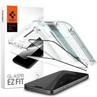 Spigen Glass tR EZ Fit 2 Pack, FC Black - iPhone 15 Pro AGL06893