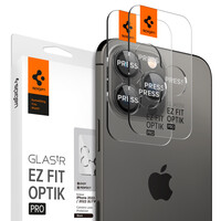 Spigen Glass EZ Fit Optik Pro 2 Pack, black - iPhone 15 Pro/15 Pro Max/14 Pro/14 Pro Max AGL05205
