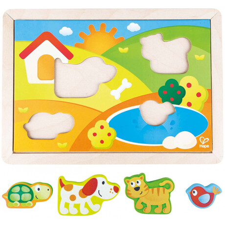 Hape  Sunny Valley Puzzle 3 in 1 E1601