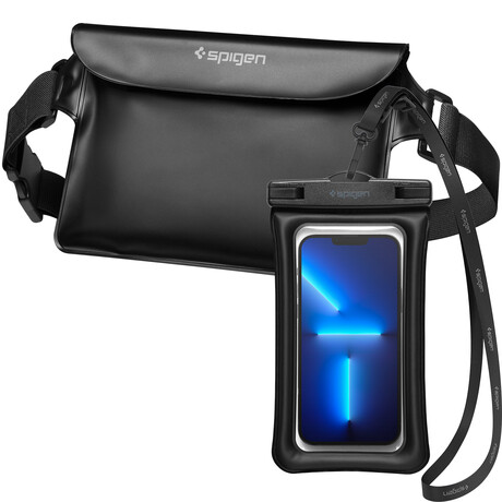 Spigen Aqua Shield WaterProof Floating Case + WaterProof Waist Bag A621 Set, black AMP04533