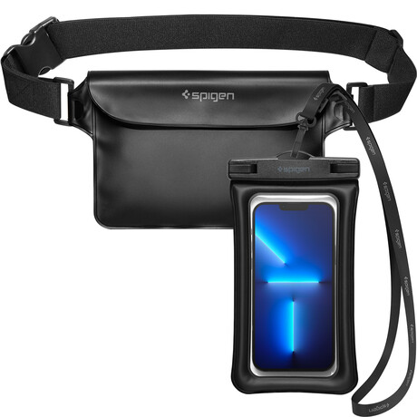 Spigen Aqua Shield WaterProof Floating Case + WaterProof Waist Bag A621 Set, black AMP04533