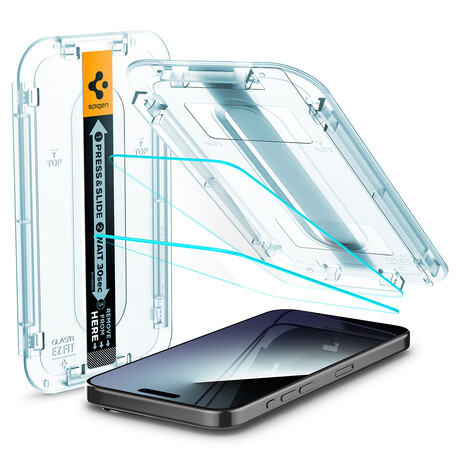 Spigen Glass tR EZ Fit 2 Pack, transparency - iPhone 15 Pro AGL06892
