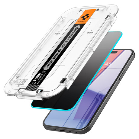 Spigen Glass tR EZ Fit (Privacy) 2 Pack, transparency - iPhone 15 Plus AGL06885