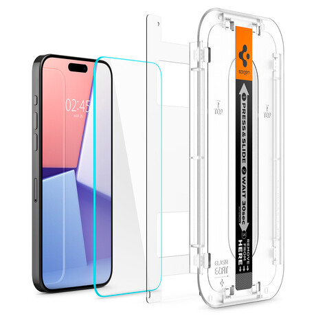 Spigen Glass tR EZ Fit 2 Pack, transparency - iPhone 15 Pro AGL06892