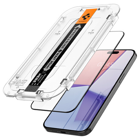 Spigen Glass tR EZ Fit 2 Pack, FC Black - iPhone 15 Pro AGL06893