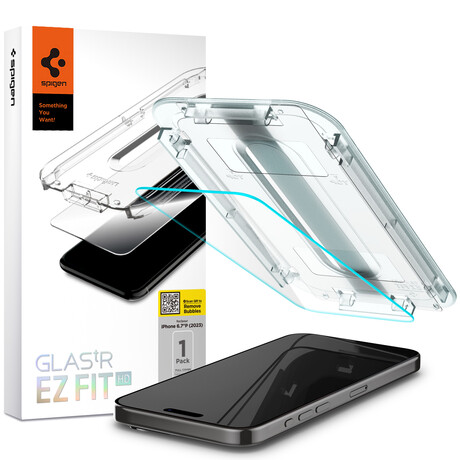 Spigen Glass tR EZ Fit HD 1 Pack, transparency - iPhone 15 Pro Max AGL06878