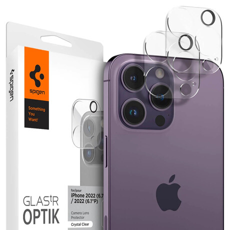 Spigen Glass Optik 2 Pack, clear - iPhone 14 Pro/iPhone 14 Pro Max AGL05228