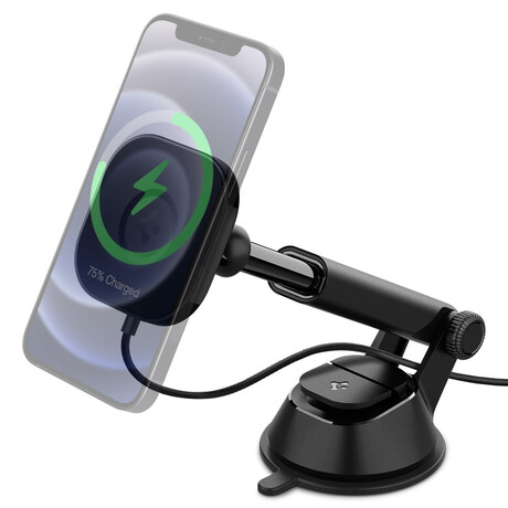 Spigen OneTap MagFit Car Mount ITS35W Black - MagSafe/Wireless Charging/Dashboard ACP02616