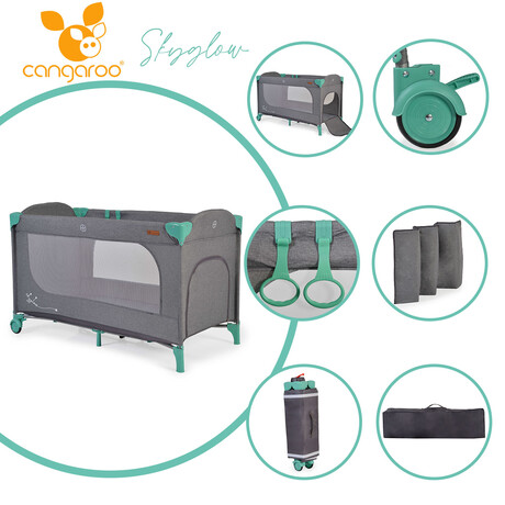 Cangaroo Skyglow Παρκοκρέβατο Με Στρώμα Mint 125X62cm 109356